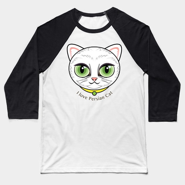 I Love Cat Cat Baseball T-Shirt by zoneo